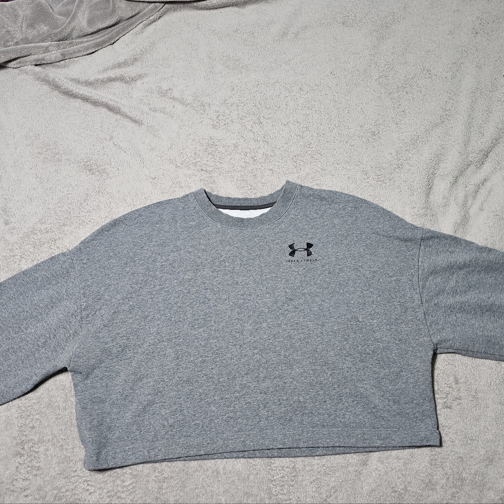 Under Armour Women's Gray Crop Sweatshirt Size Extra Large XL